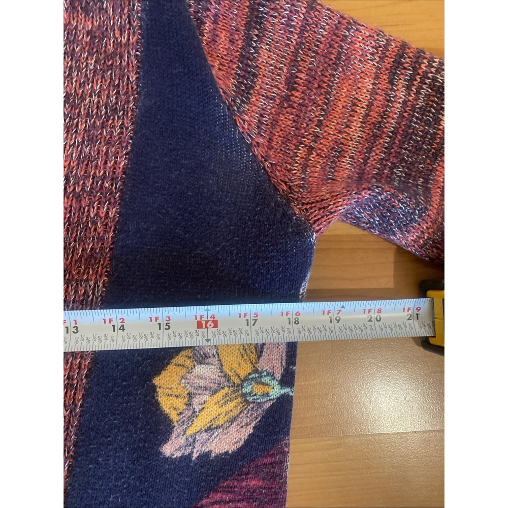 Moth Anthropologie Size Medium Duster Cardigan Sweater Open Long Blue‎ Floral - Picture 8 of 11